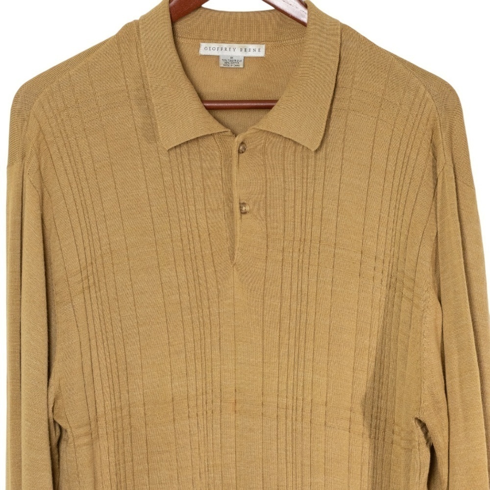 Geoffrey Beene Tussian Silk Blend Collared Sweater Men's Medium 90s Soft Knit - Picture 6 of 11